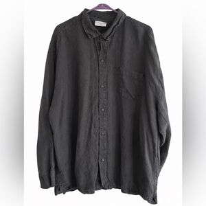 Parachute XL Charcoal Gray 100% Linen Button Up Shirt Minimalist Soft Wash